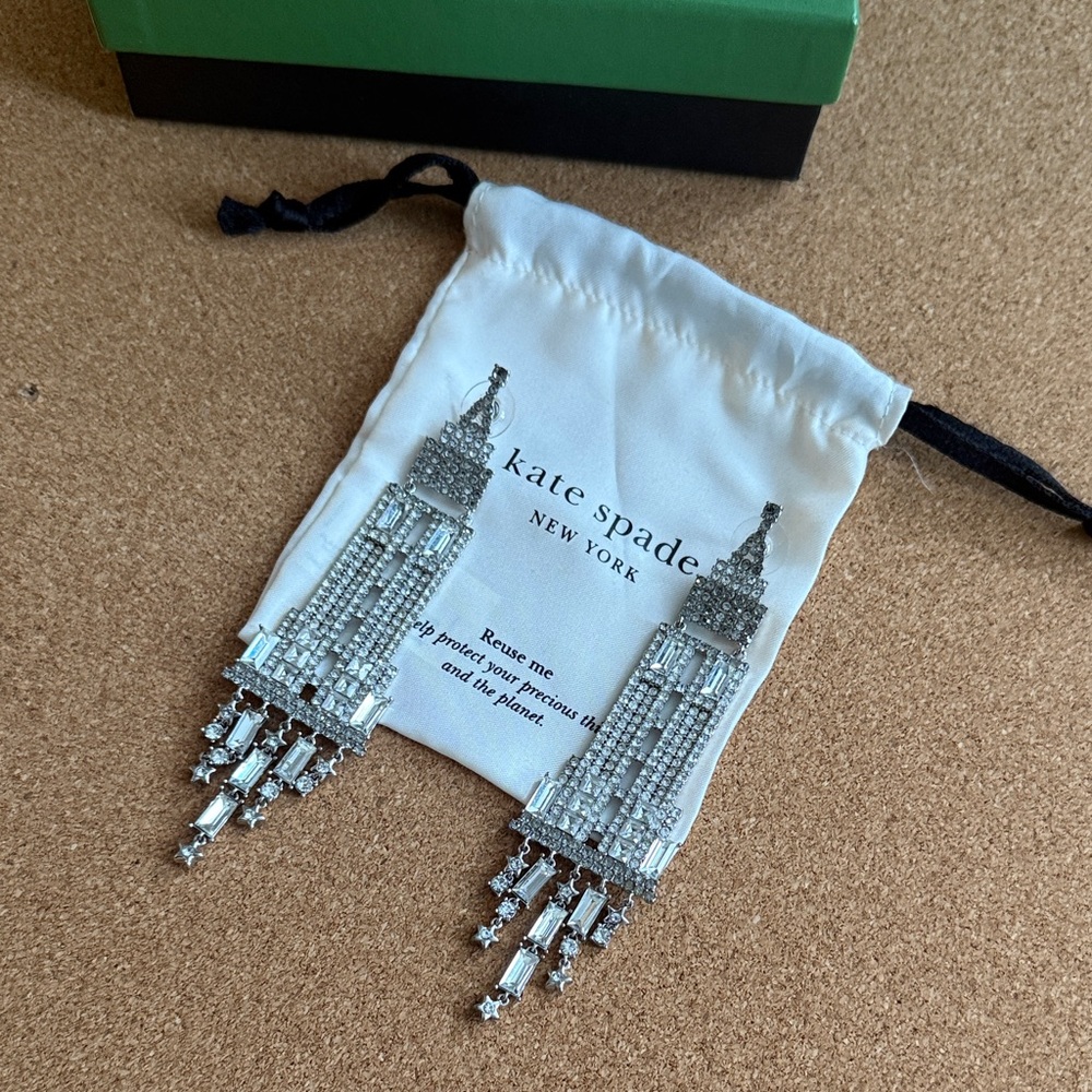 Kate Spade Silver EMPIRE STATE BUILDING Dangle Earrings - Picture 3 of 6
